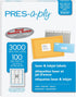 PRES-a-ply Laser Address Labels, 1 x 2-5/8, White, 3000/Box