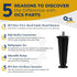 4-Pack 4-Inch Countertop 3/8-16 5/8" OCS Parts Black Thermoplastic Appliance Legs | Adjustable Height Appliance Legs