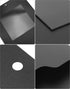 QWORK Multi-Sized Magnetic File Holder Set - 6 Pack Black Polypropylene Organizers with Magnetic Back for Home and