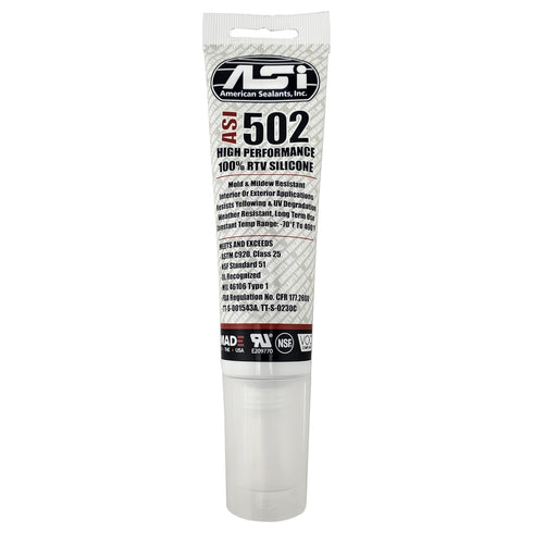 White Food Grade Silicone Sealant, 2.8 oz Squeeze Tube