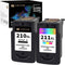JINTUM Remanufactured Ink Cartridges Combo Pack for Canon 210XL 211XL, PG-210XL CL-211XL for PIXMA MX410 MX350 MX340