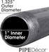 Pipe Decor 1” x 2” Malleable Cast Iron Pipe, Pre Cut Connector, Industrial Steel Grey, 6 Pack