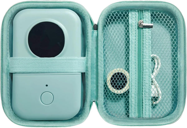 Case for Phomemo D30, D35, NIIMBOT D11, SUPVAN E10 Label Maker, Portable & Durable Green Storage Case