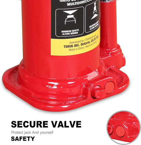 BIG RED T90203C Torin Welded Car Bottle Jack with Vertical and Horizontal Usage - Capacity 2 Ton (4,000 LBs), Red