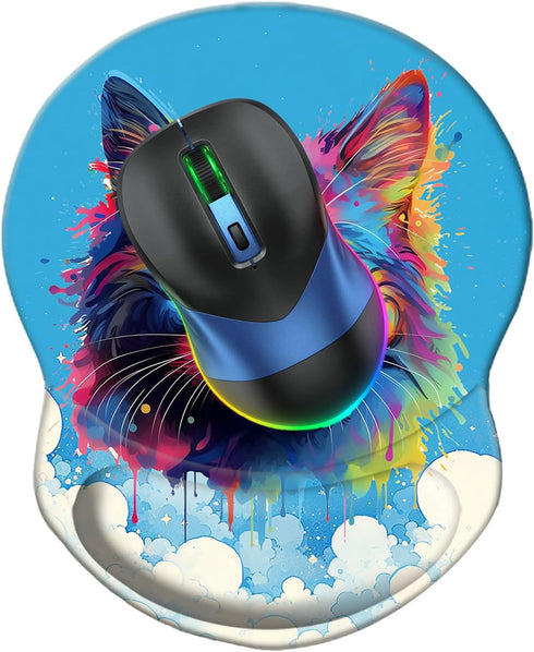 Wrist Support Mouse Pad Non-Slip Rubber Base, Wrist Rest Mousepad 8.75in X7.5in for Home Office Computer Laptop