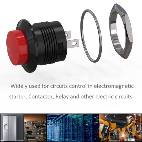 Clyxgs Momentary Push Button Switch No Lock SPST Mini Round Switches, AC 250V / 3A, 20PCS