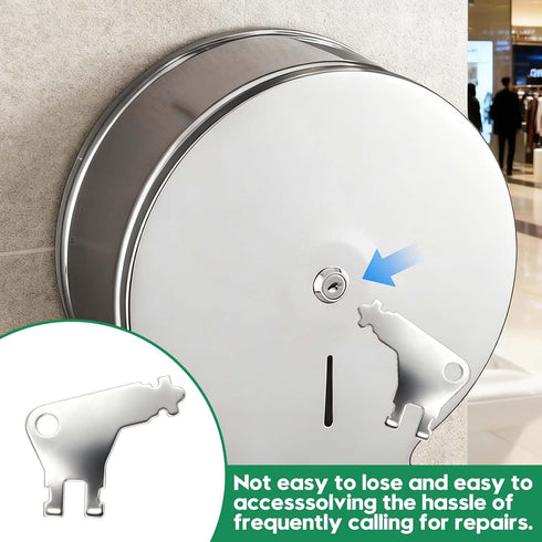 17Pcs Set E114 Paper Towel Dispenser Key with Metal Rings Universal Toilet Tissue Dispenser Key Replacement Keys