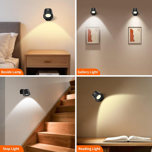 Phylosal Motion Sensor LED Wall Lights with Remote, Cordless LED Wall Mounted Sconces with RGB & Warm White Lighting