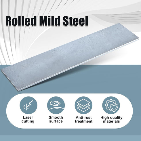 2 Pcs 1/8'' x 3'' x 12'' Hot Rolled Mild Steel Plate, Weldable Steel Flat Stock