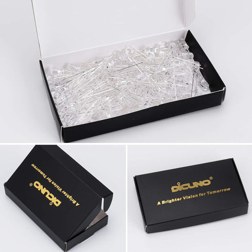 DiCUNO 100pcs 5mm RGB Multicolor Fast Blinking LED Diodes, Clear Round Lens Diffused Flicker Electronic Components