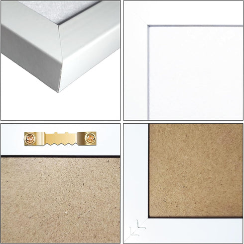 White Cork Board Bulletin Board - 15"x11" Wood Framed Display with Felt for Home, Kitchen, Office, School