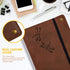 The Dragonfly Heart Real Leather Journal, 6 x 8.5 Inches, 200 Lined Pages, Elastic Strap, Leather Notebook for Writing