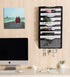 EasyPAG 8 Pocket Hanging File Organizer, Wall Mount File Holder with 5 Key Hook for Office and Classroom, Black