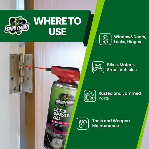 (2x11 oz.) 360-Degree Nozzle 2 Pack Sprayman Let's Spray All Corrosion Inhibitor Long-Lasting Penetrating Oil