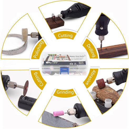 141PCS Set, Mini Rotary Electric Grinder Tool Accessories Rotary Tool Accessories Kit for Sanding Grinding Polishing