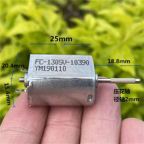 RNUDBLSK 10pcs FC-130SV-10390 FK-130SA 130 5V-14.4V 10000RPM 18mm DC Motor DC High Speed Carbon Long Shaft DIY Hobby