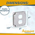 AP-12096, 4" Square Duplex Receptacle Electrical Box Cover, 1/2" Raised, Galvanized Steel, Crushed Corners