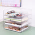 Tomorotec Desk Letter Tray Set, A4 Size Clear PET Stackable Document Organizer, Side Load Anti-Skid Support (2X