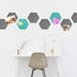 Navaris Hexagon Felt Board Tiles, Set of 12 Memo Bulletin Boards with Push Pins and Double-Sided Tape 5.9" x 6.7" -