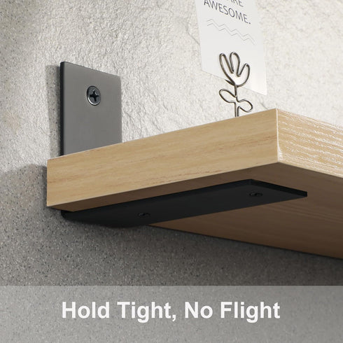5x3.4 Inch, Pack 4 Alise Floating Shelf Brackets Heavy Duty L-Shaped Wall Brackets - Black Angle Corner Braces