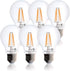 Bioluz LED 92 CRI E26 LED Bulb, 60 Watt Dimmable Edison Bulbs, Warm White Clear, UL Listed, 6-Pack