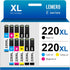 LEMERO Remanufactured 220XL Ink Cartridges for Epson 220, 10 Pack (4 Black, 2 Cyan, 2 Magenta, 2 Yellow)