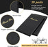 CHENGU 20 Packs 11 4.7 0.08 Inch Restaurant Check Presenters Guest Check Card Holder Black with Gold Thank You Imprint