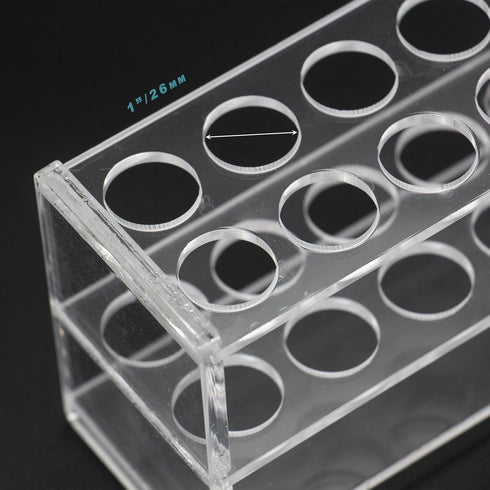 Acrylic Test Tube Holder Rack, 2x6 Wells, 12 Sockets for 50ML Test Tubes, Clear Acrylic Lab Stand