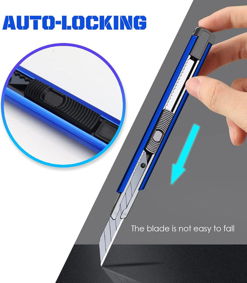 6 Pack Utility knife Retractable with 30 Degree Snap Off Blade Lockable Cardsharp Box Cutter Knife with Extra 20 Sharp Blades for Heavy Duty Office, Home, Arts Crafts, Hobby by URASISTO