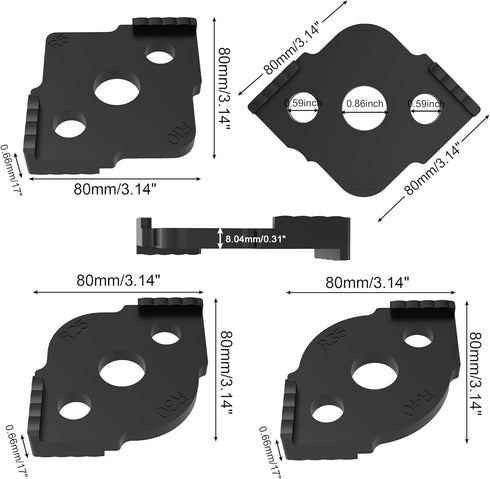 inBovoga 8 Radius Corners Router Jig Router Templates, High Hardness ABS+CNC Radius Routing Templates, Routing Rounded