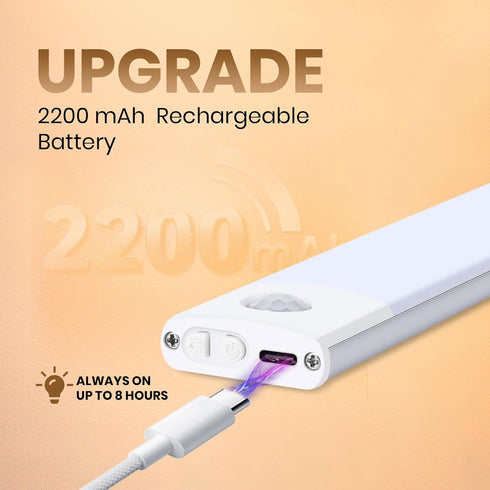 TREZUMA 16 Inch 2 Pack 80 160LM 2200mAh 10100% Dimmable, 3 Closet Under Cabinet Lighting, LED Motion Sensor Lights