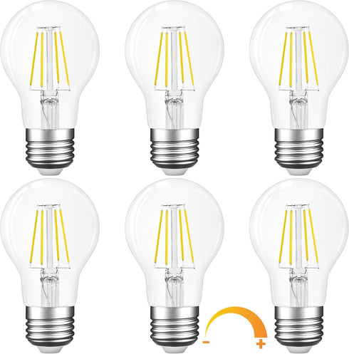 A19 E26 Dimmable Bulb, 4W(40 Dimming Bulbs 400lm, 5000K Bulb 6 Pack Base Edison LED Watt Equivalent) Stepless Light