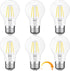 A19 E26 Dimmable Bulb, 4W(40 Dimming Bulbs 400lm, 5000K Bulb 6 Pack Base Edison LED Watt Equivalent) Stepless Light