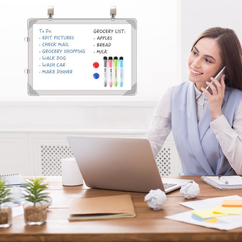 Message White Board, 20" x 14" Small Dry Erase Magnetic Calendar for Wall, Portable for Kids Drawing Teaching