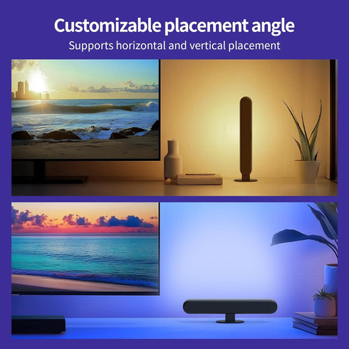 BASON LIGHTING Smart Light Bars, RGB-ICW Smart Led Lights with Music Sync, Bluetooth RGB Desk Light, Gaming Lights