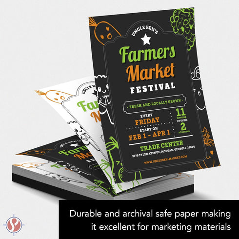 8.5 11 100lb (40lb 100 Pack Bright White Paper - Multipurpose Office Print Writing Copy - Flyers, Posters, Design
