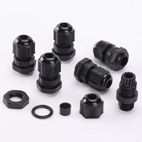 Bates- Cable Gland, 12 Pack, 1/2 NPT Nylon Strain Relief Cord Connector, Watertight Cord Grip, Weatherproof