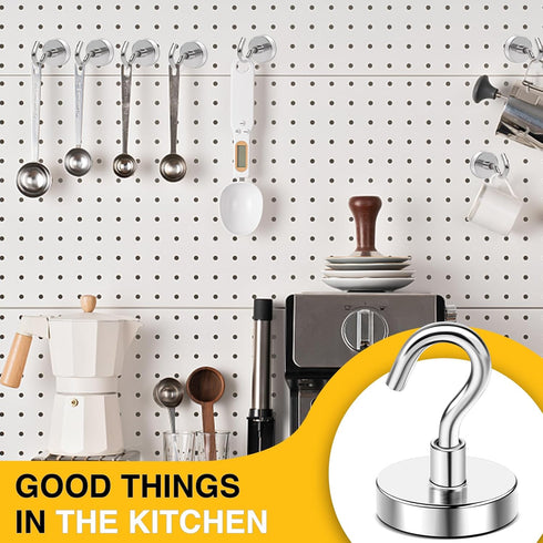 DIYMAG Heavy Duty Magnetic Hooks, 110 lb Strong Magnet with Hook for Hanging, Neodymium Magnet Hooks for Fridge,