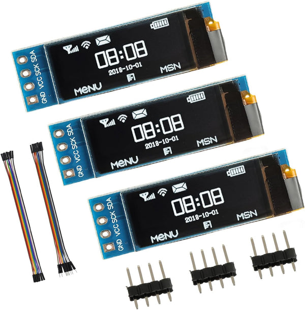 JAMHER 0.91 Inch I2C IIC OLED Display Module 128x32 Pixel Mini Self-Luminous Display