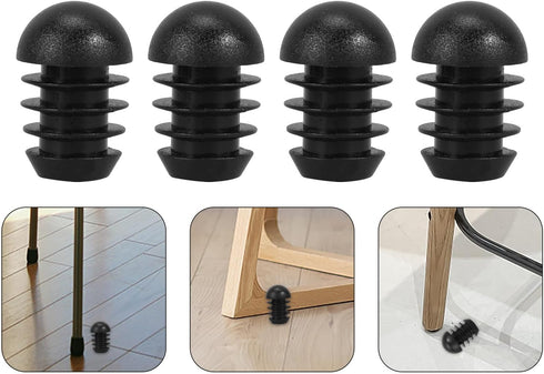 RUNROTOO 50pcs Round Tube Plugs Furniture Leg Hardwood Floor Friendly Plastic Inserts for Chair and Table Tubing End