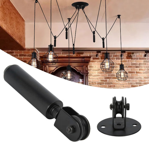 Joyzan Pulley Wheel for Pendant Light, Plug in Lighting Chandelier Swag Hook Wall Ceiling Mount Vintage Rustic
