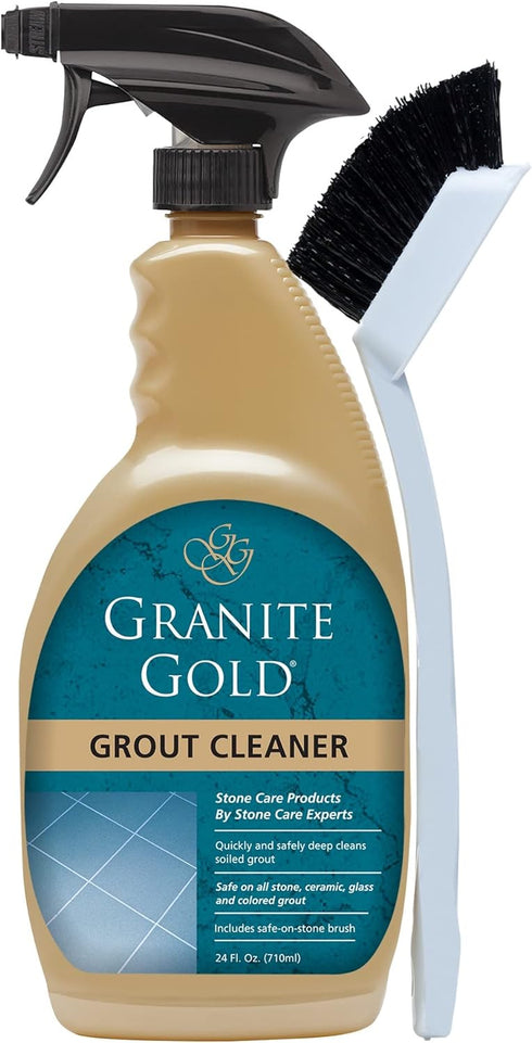 Granite Gold Grout Cleaner Spray with Brush for Stone, Ceramic, Glass &