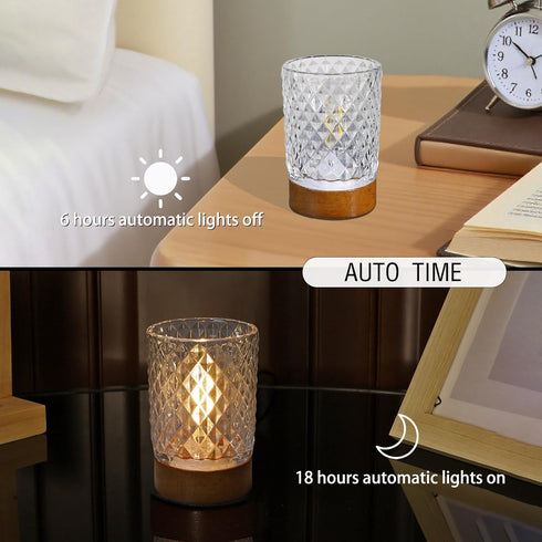 CZSHCKJYXGS Cozy Battery Operated Night Light with Timer, Aesthetic Cordless Battery Powered Decorative Glass