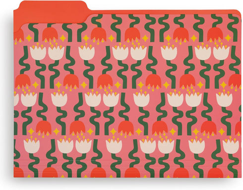 ban.do Thick Sturdy File Folders, Set of 6 Decorative File Folders with Tabs and Sticker Labels, Assorted Quotes