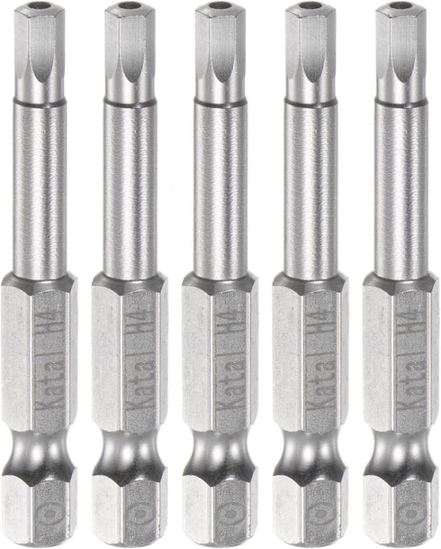 5pcs H4 Hex Screwdriver Bit 1/4" Hex Shank 2" Length Magnetic Security Power Tool