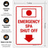 Sigo Signs 10x7 Inches, .040 Emergency Spa Shut Off Sign, Rust Free Aluminum, Fade Resistant, Made in USA