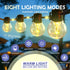 34ft G50 15 Bulbs E26 String Lights with Golden Yellow Light Guide Column LED Shatterproof Waterproof for Outdoor Patio