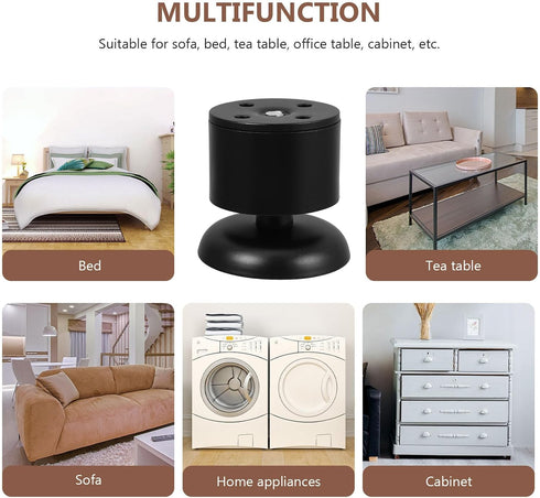 4pcs 6cm Zerodeko Adjustable Stainless Steel Cabinet Legs Furniture Leg Risers Thick Hairpin Metal Table Feet for Sofa