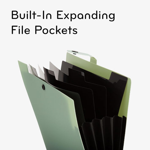 U Brands Poly Performance 1" Binders, Set of 2, Olive Green, Expanding File Pocket