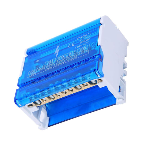 Heavy Duty Power Distribution Box Terminal Block, 4-Level Single Phase Din Rail for Electrical Engineering